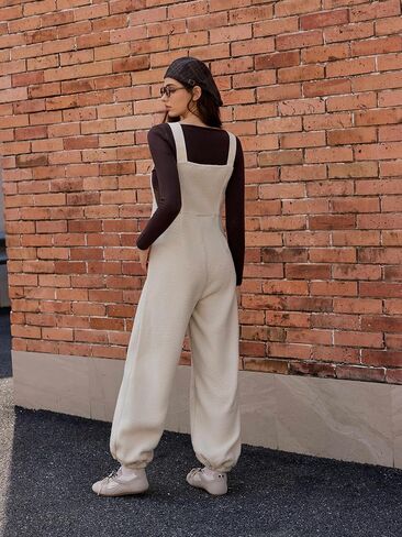 CIDER Women's Fleece Pinafore Jogger Jumpsuit in Kuwait