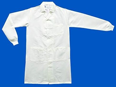 Full-Length, Fluid-Resistant, Barrier Lab Coat with ESD properties and Lapel Collar M in Saudi Arabia