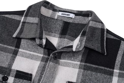 COOFANDY Mens Flannel Shirts Long Sleeve Plaid Shirt Jacket Button Down Shirt with Pockets in Kuwait