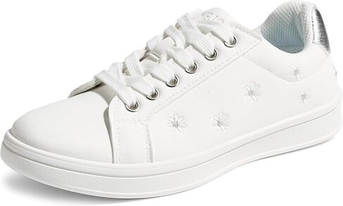 Women Fashion Casual Sneakers Retro Classic Walking Tennis Shoes Cute Embroidery Lace-Up & Anti-Slip in Kuwait
