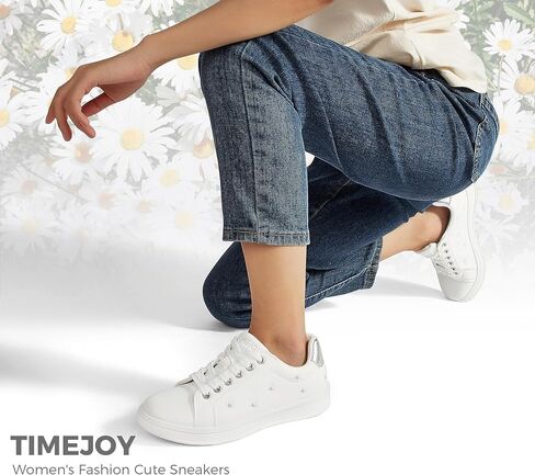 Women Fashion Casual Sneakers Retro Classic Walking Tennis Shoes Cute Embroidery Lace-Up & Anti-Slip in Kuwait