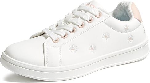 Women Fashion Casual Sneakers Retro Classic Walking Tennis Shoes Cute Embroidery Lace-Up & Anti-Slip in Kuwait