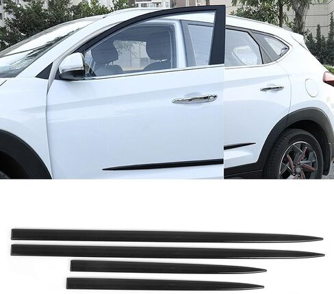 KIMISS Car Door Protector Edge Guards, Universal 4PCS Body Side Trim Waterproof Bright Black Door Protector Auto Modification Prevents Dents Scratches in Saudi Arabia
