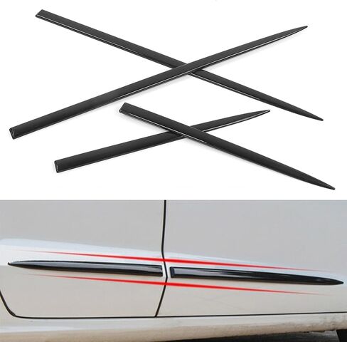 KIMISS Car Door Protector Edge Guards, Universal 4PCS Body Side Trim Waterproof Bright Black Door Protector Auto Modification Prevents Dents Scratches in Saudi Arabia