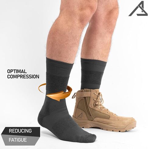ACE Schakal Tactical Socks - 3 Pairs of Socks with Merino Wool & Anti-Blister Padding - Trekking & Hiking - 7-12 in Saudi Arabia