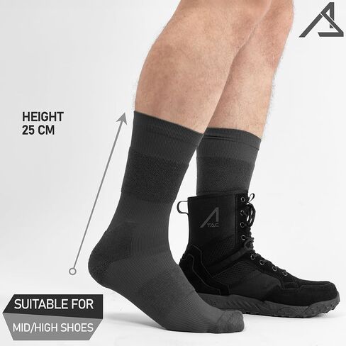 ACE Schakal Tactical Socks - 3 Pairs of Socks with Merino Wool & Anti-Blister Padding - Trekking & Hiking - 7-12 in Saudi Arabia