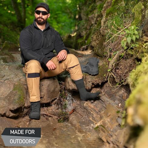 ACE Schakal Tactical Socks - 3 Pairs of Socks with Merino Wool & Anti-Blister Padding - Trekking & Hiking - 7-12 in Saudi Arabia