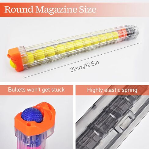 Walwal 12 Round Balls Darts Magazine ، متوافقة مع منافس NERF Apollo XV-700 ، Zeus XV-1200 ، بندقية Atlas ، ناعمة الرصاصة السريعة RELOAD CLIPS (2 PCS شفافية) in Kuwait