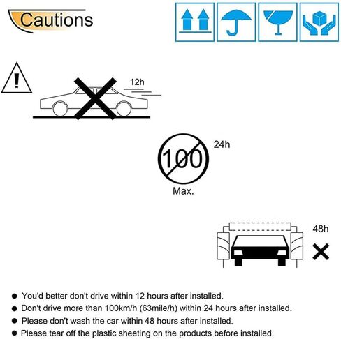 Deebior 94924 عاكس تنفيس الرياح للنافذة الجانبية، 4 قطع شريط تثبيت خارجي على مجموعة واقيات مطر لطيفة من الشمس، واقي نافذة مناسب لـ 2003-2009 Toyota 4Runner N210 in Kuwait