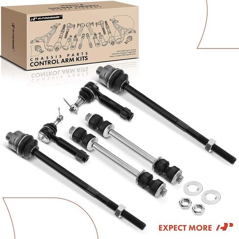 A-Premium Set of 6, Sway Bar Link, Inner Outer Tie Rod End, Compatible with 1999-2007 - Chevy Silverado 1500/1500 Classic/2500 Tahoe Suburban Avalanche & GMC Sierra Yukon XL 1500 & Cadillac Escalade in Saudi Arabia