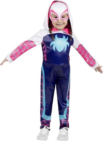 Jazwares 2025 GHOST-SPIDER Gwen Stacy Marvel Spidey & His Friends Halloween Costume w Hooded Jumpsuit & Fabric Mask in Saudi Arabia