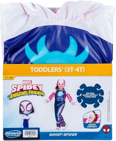 Jazwares 2025 GHOST-SPIDER Gwen Stacy Marvel Spidey & His Friends Halloween Costume w Hooded Jumpsuit & Fabric Mask in Saudi Arabia