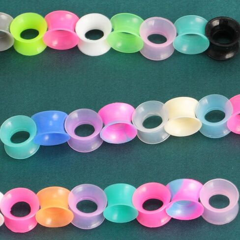 Silicone 8 Pairs Flexible Thin Ear Tunnels Hypoallergenic Earring Gauges Set Stretchers Expander Soft Piercing Jewelry Kit Tuneles De Oreja Para Hombre for Men Women 6-20 MM in Saudi Arabia