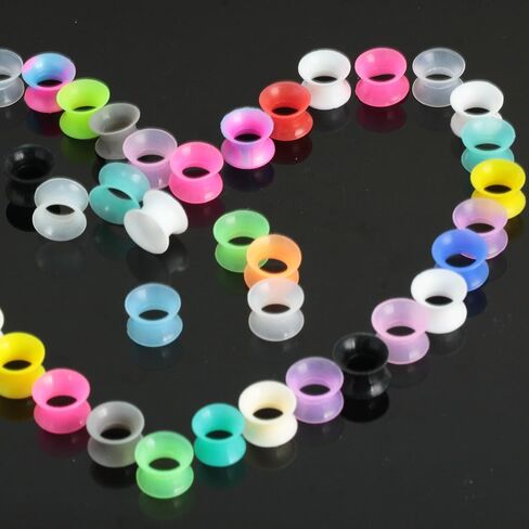 Silicone 8 Pairs Flexible Thin Ear Tunnels Hypoallergenic Earring Gauges Set Stretchers Expander Soft Piercing Jewelry Kit Tuneles De Oreja Para Hombre for Men Women 6-20 MM in Saudi Arabia