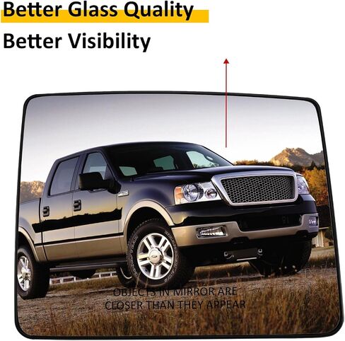 استبدال المرآة الجانبية للركاب لسيارة Ford F150 2004 2005 2006 2007 2008 2009 2010 - زجاج مرآة الجانب الأيمن، زجاج مرايا الرؤية الخلفية مع تسخين الطاقة in Kuwait