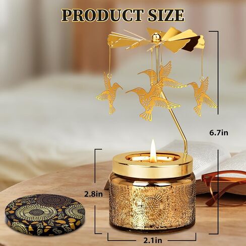Nialnant Hummingbird Gifts for Women, Rotating Candles Birthday Gifts for Mom Colleagues Daughter Wife,Unique Scented Candles Gift for Mothers Day Anniversary in Saudi Arabia