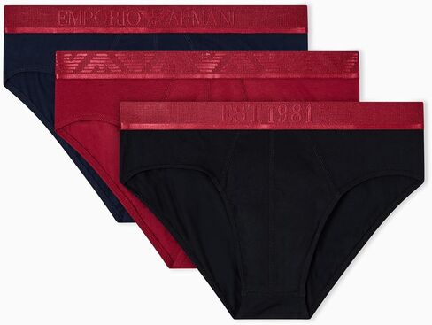 Emporio Armani Men's Shiny Logo Band 3 Pack Brief in Saudi Arabia