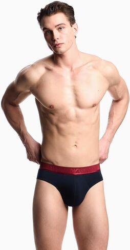 Emporio Armani Men's Shiny Logo Band 3 Pack Brief in Saudi Arabia