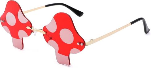 Rimless Mushroom Shape Sunglasses for Women Men Party Halloween Christmas Cosplay Glasses Prom Accessories in Kuwait