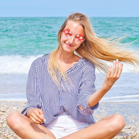 Rimless Mushroom Shape Sunglasses for Women Men Party Halloween Christmas Cosplay Glasses Prom Accessories in Kuwait