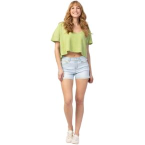 Judy Blue MID-Rise Rainbow Thread Light Wash Denim Shorts 150103-3X in Saudi Arabia