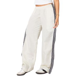 Women Y2k Wide Leg Track Pants Elastic Waist Side Striped Baggy Sweatpants Trendy Loose Fit Jogger Palazzo Trousers in Saudi Arabia