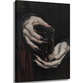 Gothic Canvas Wall Art Dark Academia Vampire Wall Decor Pictures Clawed Hands Dracula Painting Artwork Moody Witchy Spooky Occult Poster Print for Bedroom Office home Decoration 12x16in in Saudi Arabia