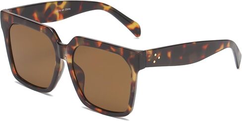 Cramilo Square Retro Oversize UV Protection Stylish Flat Top Fashion Sunglasses in Saudi Arabia