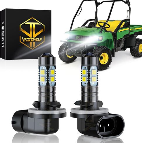 Compatible for Deere X730 X734 X738 X739 X750 X754 X758 AM118013 JD Headlight Bulbs, 886/894/896/881 Fog Light Bulbs, 6000K Cool White, Plug N Play, 300% Brightness, 2-Pack in Saudi Arabia