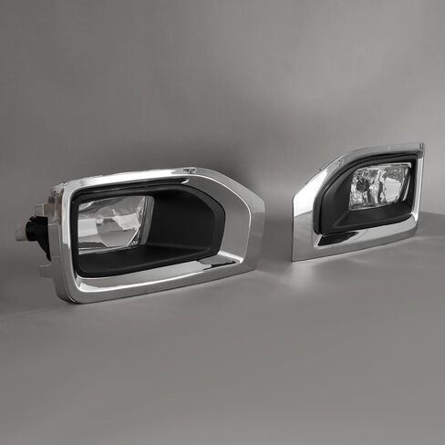 HECASA Pair Fog Light+ Bezel Compatible with 2015-2020 GMC Yukon/Yukon XL Front Bumper Clear Lens Fog Lamp Black+Silvery Cover Bezel Left&Right Side Replacement for GM2593311 GM2592311 in Saudi Arabia