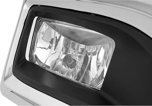 HECASA Pair Fog Light+ Bezel Compatible with 2015-2020 GMC Yukon/Yukon XL Front Bumper Clear Lens Fog Lamp Black+Silvery Cover Bezel Left&Right Side Replacement for GM2593311 GM2592311 in Saudi Arabia