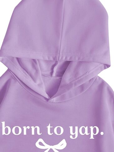 Girl's Letter Bow Print Graphic Hoodie Long Sleeve Cute Sweatshirts Pullovers Preppy Clothes in Saudi Arabia