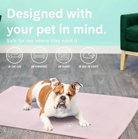 غطاء حصيرة تبريد الكلاب من The Green Pet Shop - كبير، سحابي - يحمي وسادة الحيوانات الأليفة الرائعة الخاصة بك من الأوساخ والتلف - يمكن غسله في الغسالة in Kuwait