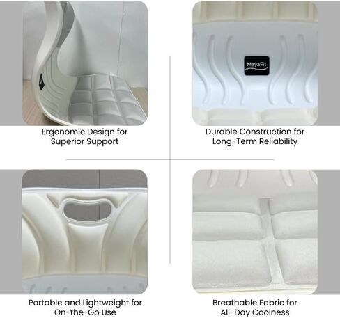 Ergonomic Lumbar Support Cushion, Silver, 460mm x 440mm x 340mm, Large, for Office Chairs & Car Seats, Posture Correction, Pregnancy Comfort,110-300 lbs Capacity in Saudi Arabia