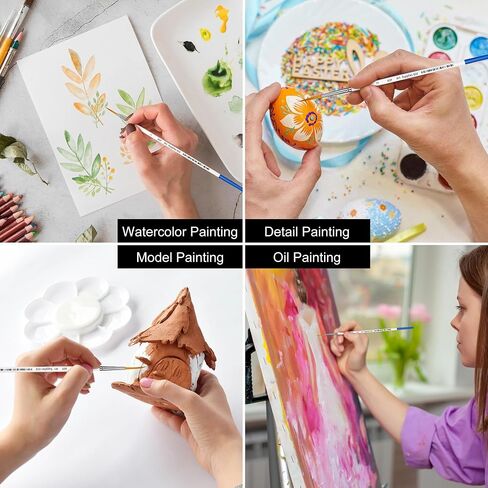 XDT#820 Detail Paint Brush 12 Piece Set for Acrylic Painting, Miniature Paint Brushes for Model Craft and Body Painting, Acrylic Oil Watercolor in Saudi Arabia