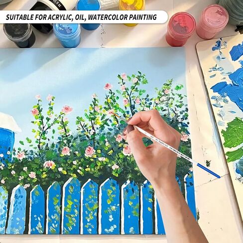 XDT#820 Detail Paint Brush 12 Piece Set for Acrylic Painting, Miniature Paint Brushes for Model Craft and Body Painting, Acrylic Oil Watercolor in Saudi Arabia