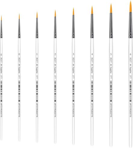 XDT#820 Detail Paint Brush 12 Piece Set for Acrylic Painting, Miniature Paint Brushes for Model Craft and Body Painting, Acrylic Oil Watercolor in Saudi Arabia