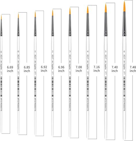 XDT#820 Detail Paint Brush 12 Piece Set for Acrylic Painting, Miniature Paint Brushes for Model Craft and Body Painting, Acrylic Oil Watercolor in Saudi Arabia