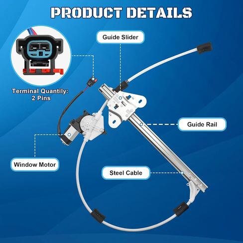 741-768 Power Window Regulator with Motor Front Driver Side Compatible with 1997-2001 Jeep Cherokee XJ Sport Utility 1997 1998 1999 2000 2001, 4-Door in Saudi Arabia