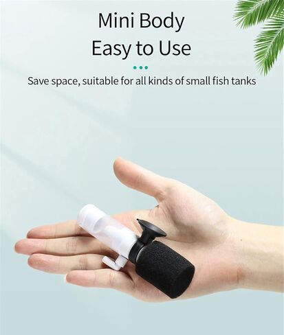 HIERYAN Super Mini Aquarium Single Sponge Filter with Oxygen Pump, 3-in-1 Filtration Ultra Quiet Air Pump, Quiet Submersible Foam Filter for Small Fish Tank 1-10 Gallon in Kuwait