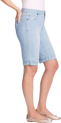 Woman Within Plus Size Stretch-Denim Five-Pocket Bermuda Jeans Shorts in Saudi Arabia