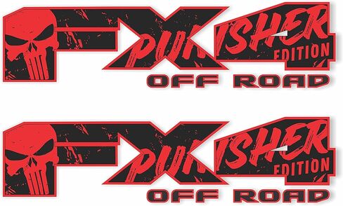 FX4 ford decals Ford Offroad stickers Bedside Emblem Super Duty F 150 F250 F350 F450 (Black / Red) in Saudi Arabia