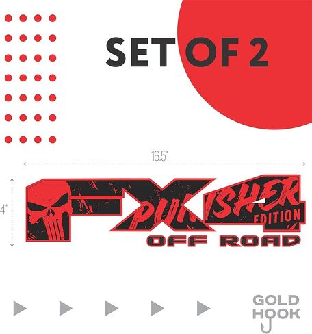 FX4 ford decals Ford Offroad stickers Bedside Emblem Super Duty F 150 F250 F350 F450 (Black / Red) in Saudi Arabia