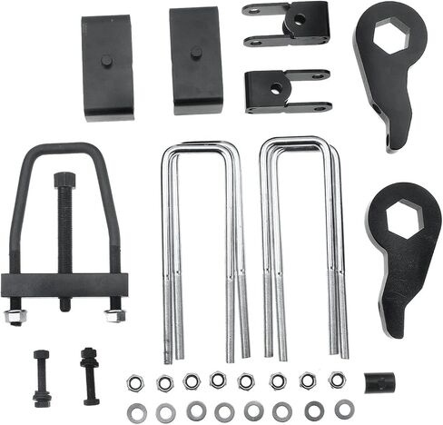 A-Premium 3" Front & 2" Rear Suspension Leveling Lift Kit Compatible with Chevrolet Silverado 1500 1999-2006, Silverado 1500 Classic 2007 & GMC Sierra 1500 Classic, 4WD, Replace# 99GM1530SETT in Saudi Arabia