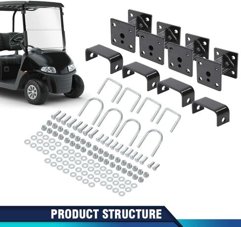 PIT66 4" Block Full Lift Kit Compatible With EZGO Golf Cart Marathon Electric 22" Tires (with offset wheel) 1975-1993 in Saudi Arabia