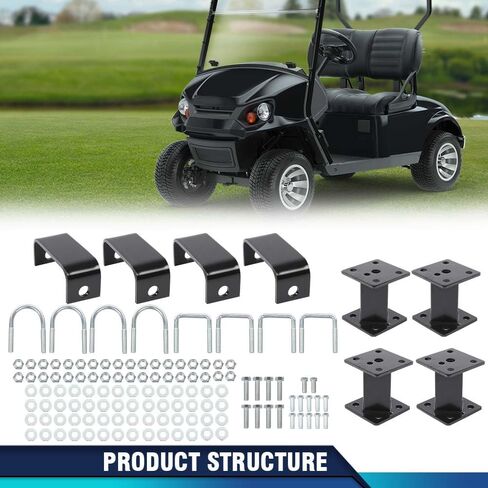 PIT66 4" Block Full Lift Kit Compatible With EZGO Golf Cart Marathon Electric 22" Tires (with offset wheel) 1975-1993 in Saudi Arabia