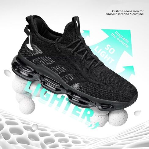 Mens Running Shoes Air Cushion Slip on Walking Tennis Sneakers Fashion Casual Breathable Trail Sport Gym in Saudi Arabia