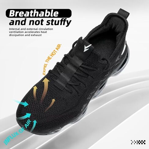 Mens Running Shoes Air Cushion Slip on Walking Tennis Sneakers Fashion Casual Breathable Trail Sport Gym in Saudi Arabia