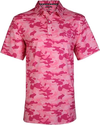 Tattoo Golf Mens Pink Camo Cool-Stretch Golf Shirt in XXX-Large in Saudi Arabia