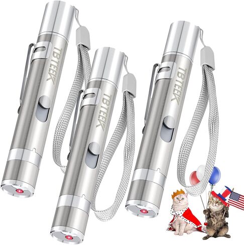 TBTeek Cat Toys for Indoor Cats, 3 Light Modes Cat Toy with 5 Adjustable Patterns,USB Rechargeable Interactive Kitten Pet Dog Toy,Portable Interactive Cat Toy Long Range Fun Chase Play Exercise in Kuwait